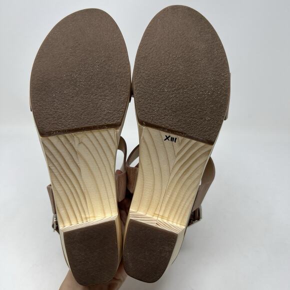 Nisolo All Day Open‎ Toe Clog Sandals Almond Brown Leather Platform Shoes Size 9 - Picture 14 of 14